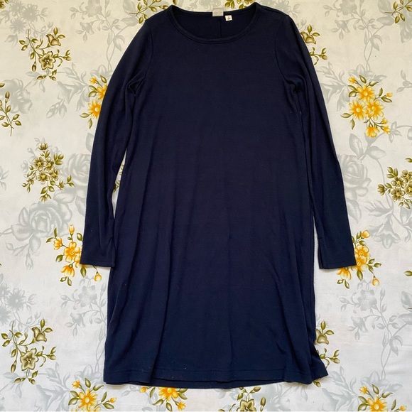 Gap Size S Navy Long Sleeve T-Shirt Dress - Picture 1 of 7